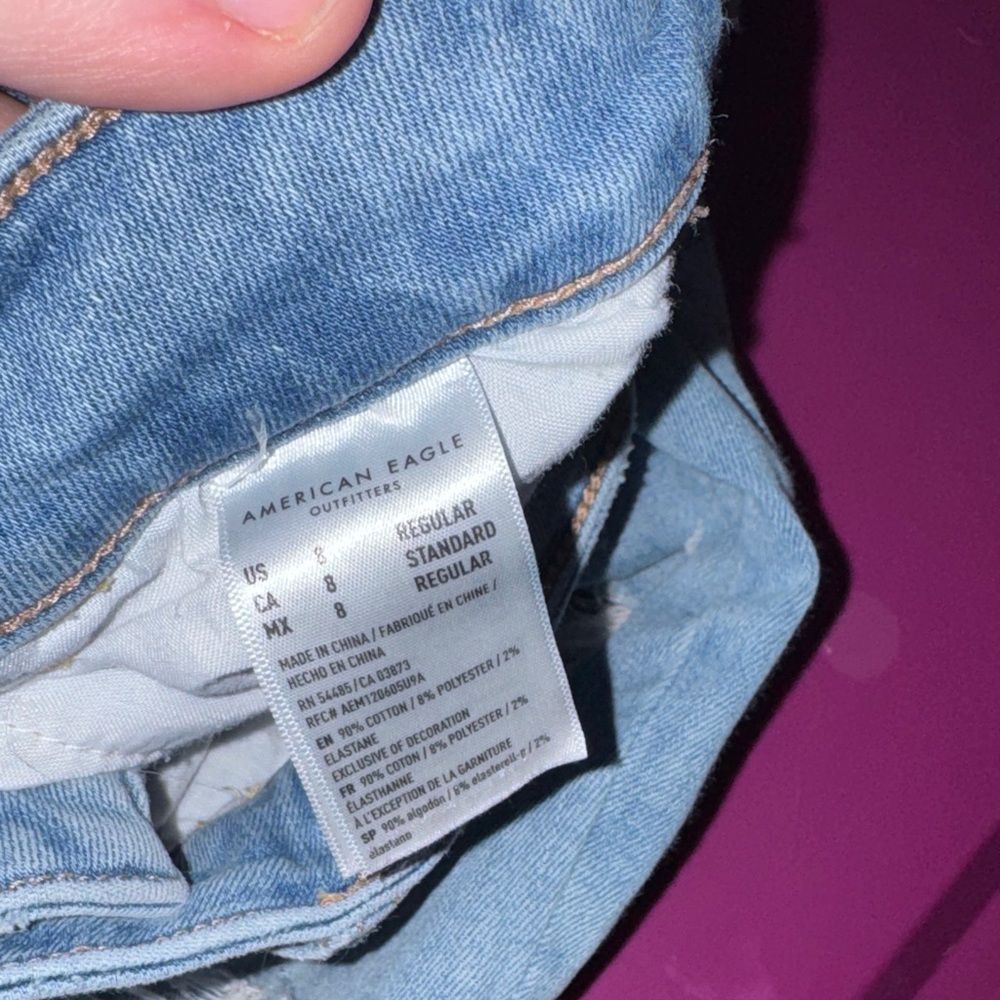 American Eagle Outfitters Ripped Light Blue Skinny Jeans - Picture 4 of 6